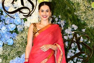 Taapsee Pannu Stuns in Red Saree Like a 'Nayi Dulhan' in Her First Appearance After Secret Wedding