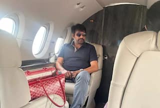 Chiranjeevi Arrives Delhi with Son Ram Charan to Receive Padma Vibhushan Award -VIDEO