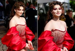 Cannes 2024: Urvashi Rautela Exudes 'Dracula Core Vibes' in Shimmer Bodycon Gown With Red Statement Sleeves - See Pics