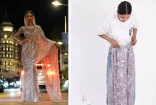 Cannes 2024: Nancy Tyagi Understood the Assignment to Stun at Red Carpet in Another Self-Made Blingy Saree and Veil- Viral Video