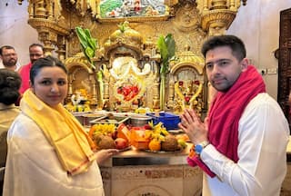 Parineeti Chopra-Raghav Chadha Seek Blessings at Siddhivinayak Temple After His Eye Operation