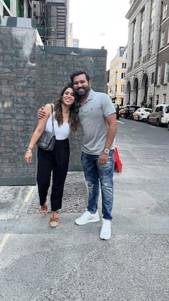 Classy Photos of Indian T20 World Cup Captain Rohit Sharma with Ritika and Samaira