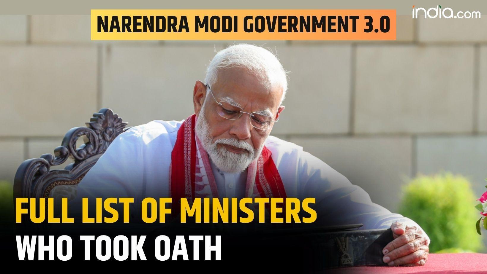 Narendra Modi government 3.0: Full list of ministers who took oath