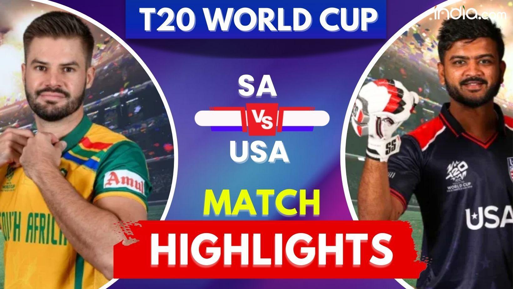 South Africa vs United States Highlights, T20 World Cup: SA beat USA by 18 runs