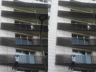 Viral Video: ऊंची बिल्डिंग से सीधा नीचे गिरने वाला था बच्चा, तभी 'देवदूत' ने आकर बचा लिया | देखें वीडियो