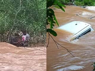 Google Maps को फॉलो कर जा रहे थे युवक, उफनती नदी में जा गिरी कार