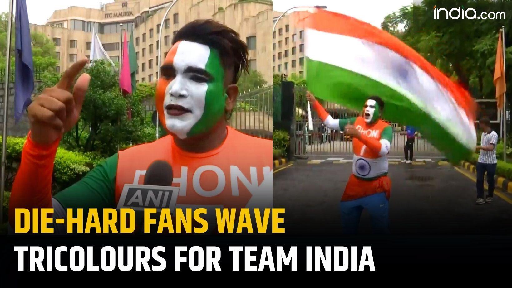 Die-hard fans wave tricolours as team India reaches Delhi   s ITC Maurya