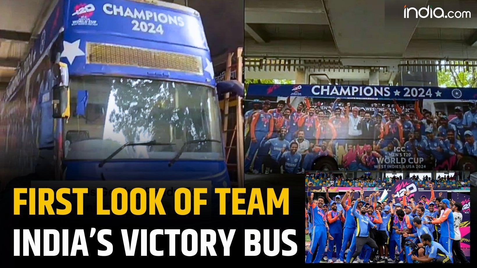 Team India Victory Parade: Team India's first look bus arrives at Marine Drive, Mumbai