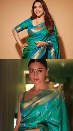 Madhuri Dixit to Alia Bhatt: 8 Celeb-Approved Green Sarees For Sawan