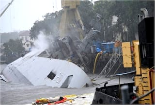 INS Brahmaputra Damaged, Resting On One Side As Fire Breaks Out Aboard Ship, Sailor Missing
