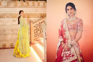 Radhika Merchant Blooms on Her Haldi Day in Yellow -Red Lehengas and Phoolon ki Chaddar - SEE PICS