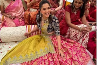Anjali Merchant's Elegance Peaks in Colourful Banarasi Lehenga For Sister Radhika's Haldi- Check Price