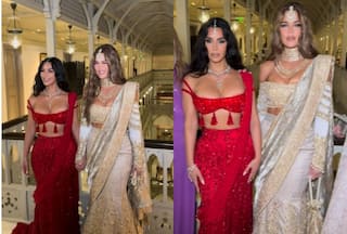 It is 'Keeping Up With Kardashians' But Indian Style; Kim And Khloe Drape Custom Manish Malhotra Ensembles For Anant-Radhika's Wedding