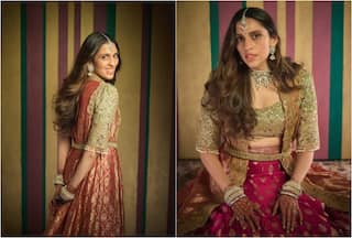 Shloka Mehta Personifies Elegance in Rich Heritage Look With Rani Pink Skirt and  Embellished Tissue Cape For Anant-Radhika's Shubh Ashirwad