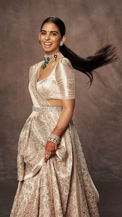 Isha Ambani Wears Real Silver Zardozi Lehenga in 'Bhai Ki Shaadi' - Alluring Pics