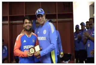 VVS Laxman Presents Rinku Singh With 'Fielder Of The Series' Award After India's 4-1 Triumph Over Zimbabwe