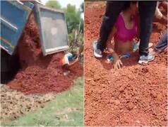 MP SHOCKER: 2 Women Buried Under Gravel While Protesting Road Construction In Rewa Village | WATCH