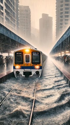 How Mumbai Local Trains Look During Monsoon Rains: Check AI Images