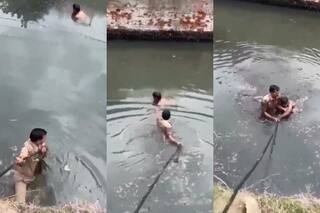 Drunk Man Falls Into Drain, Noida Cop Saves Him: WATCH VIDEO