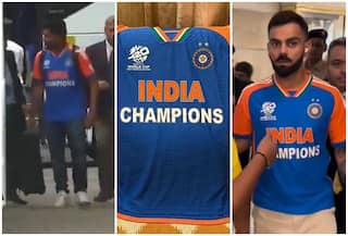 WATCH | Rohit, Kohli FLAUNT Special 'CHAMPIONS' Jersey Ahead of Meet With PM Modi
