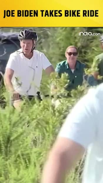 US President Joe Biden takes bike ride near his Delaware vacation home