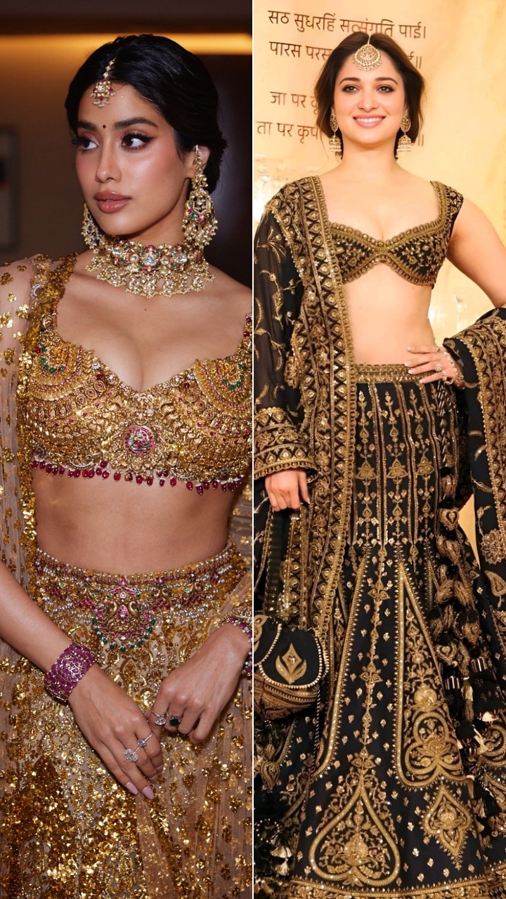Tamannaah Bhatia to Janhvi Kapoor: 12 Approved Golden Lehengas to Try in 2024