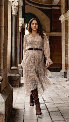 Sharvari Wagh Sets Weekend Style Goals in Animal Print Dress And Long Boots- PICS