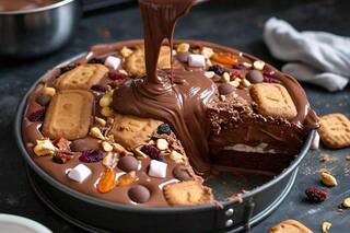 Make Yummy No Bake Chocolate Biscuit Cake With Just 7 Steps