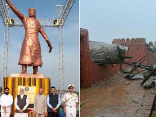 Shivaji Maharaj Statue Inaugurated by PM Modi Collapses in Maharashtra; FIR Against Contractor Registered
