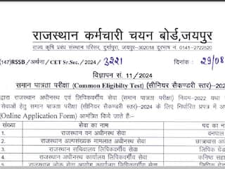 Rajasthan CET 2024 Notification जारी, एग्जाम 23 अक्टूबर से, 2 सितंबर से करें अप्लाई