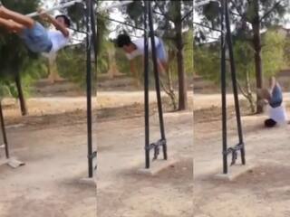 Stunt Ka Video: लटक-लटककर खूब स्टंट दिखाया, मगर अंत में बेचारे की गर्दन ही टूट गई | देखें वीडियो