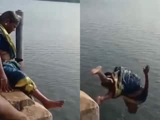 Dadi Ka Video: तालाब में बच्चों की तरह स्टंट दिखाने लगीं दादी, आगे जो हुआ धमाल लगेगा | देखें वीडियो