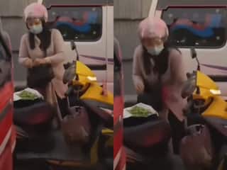 Aunty Ka Video: ट्रैफिक में फंसी तो मटर छीलने लगीं आंटी, नजारा देख इंटरनेट तक हिल गया | देखें वीडियो