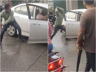 Maharashtra: Shinde Sena MLA's 'bodyguard' assaults man with iron rod inside car as wife, kids cry for help | WATCH