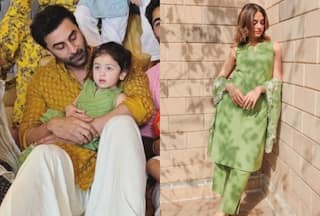 Alia-Ranbir's daughter Raha Kapoor wears Rs 18K sage green seeaash suit for Ganesh Chaturthi, netizens wonder 'If its woven of silver or diamond threads'