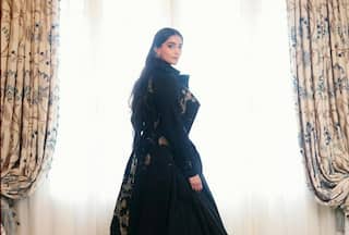 Sonam Kapoor exudes majestic grace in Dior's dramatic black dress with English floral motif and hint of tradition at Paris Fashion Week