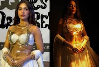 Bhumi Pednekar trolled for her latest glass armour saree look, netizens say, 'It's naagin core' - Watch viral video