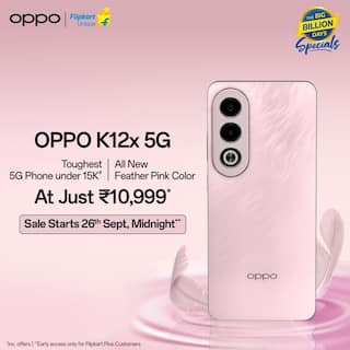OPPO Launches K12x 5G Feather Pink Variant for Flipkart's Big Billion Days Sale