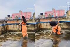 Girl wants to dance and swirl in rain, but...: Watch viral video