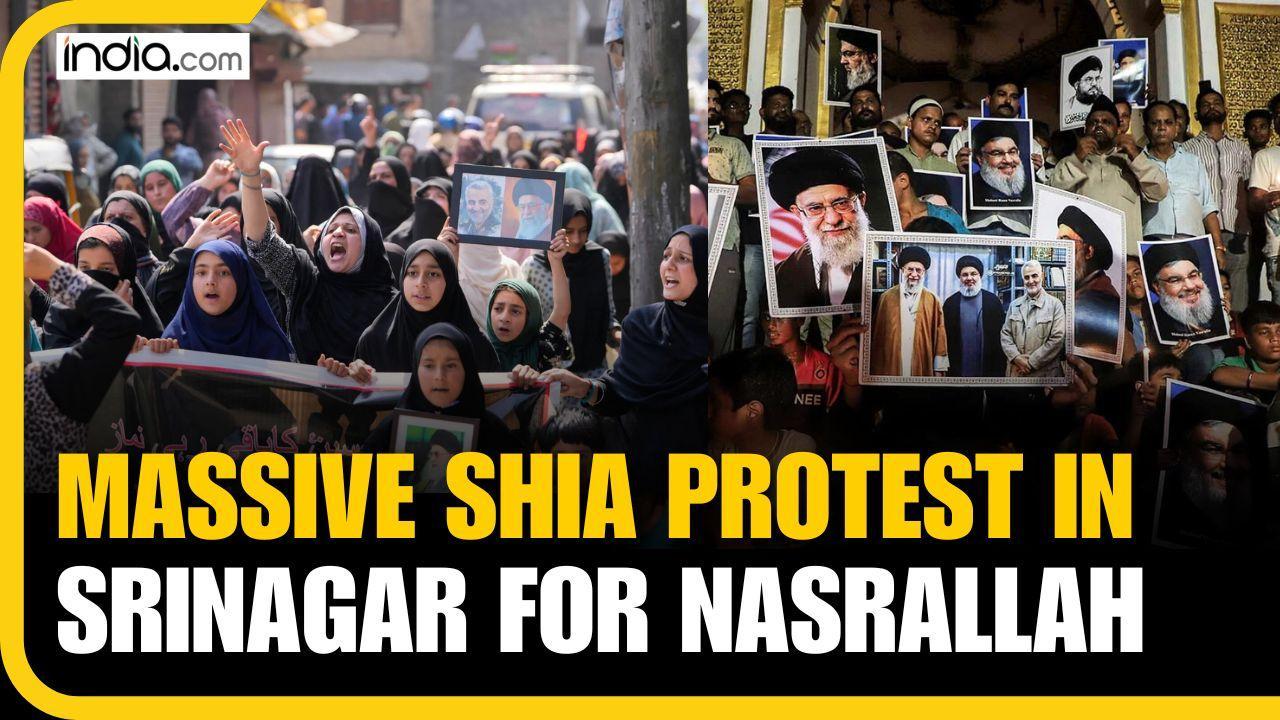 J&K: Shia Muslims Protest in Srinagar Over Killing of Hezbollah Leader Sayyed Hassan Nasrallah