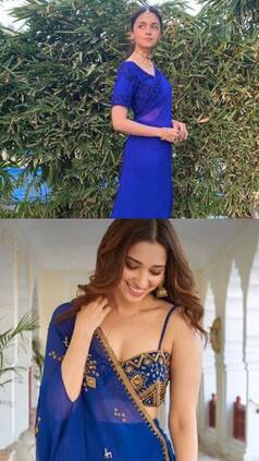 Alia Bhatt to Tamannah Bhatia: Royal Blue ethnic outfits for Navratri day 7