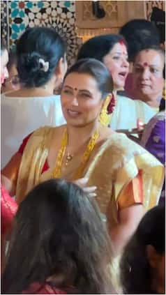 Rani Mukerji exudes Bengali elegance in traditional saree, temple jewellery during sindoor khela