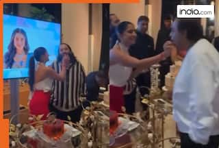 Video of Radhika Merchant feeding cake to Mukesh Ambani, Anant Ambani at her birthday party goes viral, Nita Ambani, Isha Ambani cheer on, WATCH
