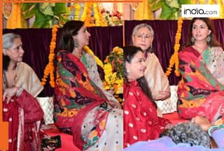 Amid Aishwarya Rai and Abhishek Bachchan's divorce rumours, video of Jaya Bachchan, Shweta Nanda attending Durga Puja event without her 'bahu' goes viral, Watch