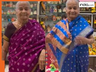 नवरात्रि के 9 दिनों में पहने रंग बिरंगी साड़ियां, दादी ने शेयर की स्टाइलिश वीडियो- हो गईं वायरल