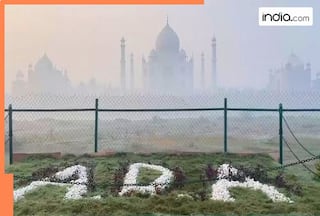 Taj Mahal 'barely visible' as dense fog engulfs city, AQI reaches to....