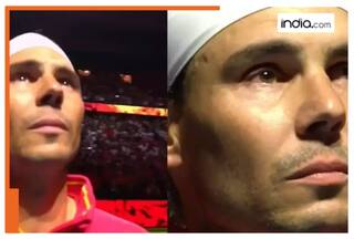 WATCH: Emotional Rafael Nadal tears up during national anthem in farewell match as crowd chants 'Rafa'