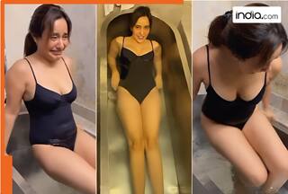 Neha Sharma's ice bath video on her birthday breaks the internet, watch viral video here