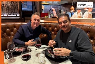 Ravi Shastri spotted having dinner with Michael Vaughan, fans ask    is he having BEEF   , check PIC