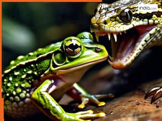 Viral Video: मेंढक और सांप के बीच हुआ महामुकाबला, जानिए इस युद्ध में किसने मारी बाजी | देखें वीडियो